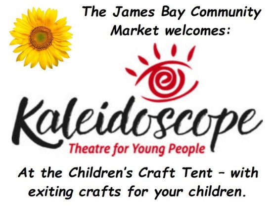 Crafts with the Kaleidoscope Theater group at the Children’s Craft Tent all July