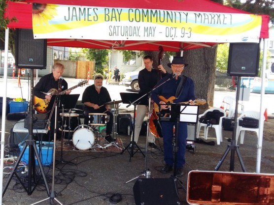 Grooving to the Martini 65 band at the James Bay Community Market