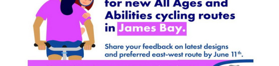 James Bay Cycling Routes – Information at the James Bay Community Market – May 29th
